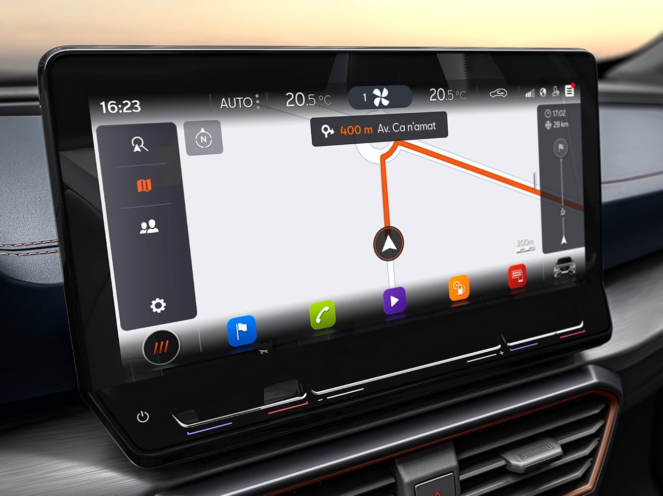 new cupra formentor 12-inch navigation screen with mapping services