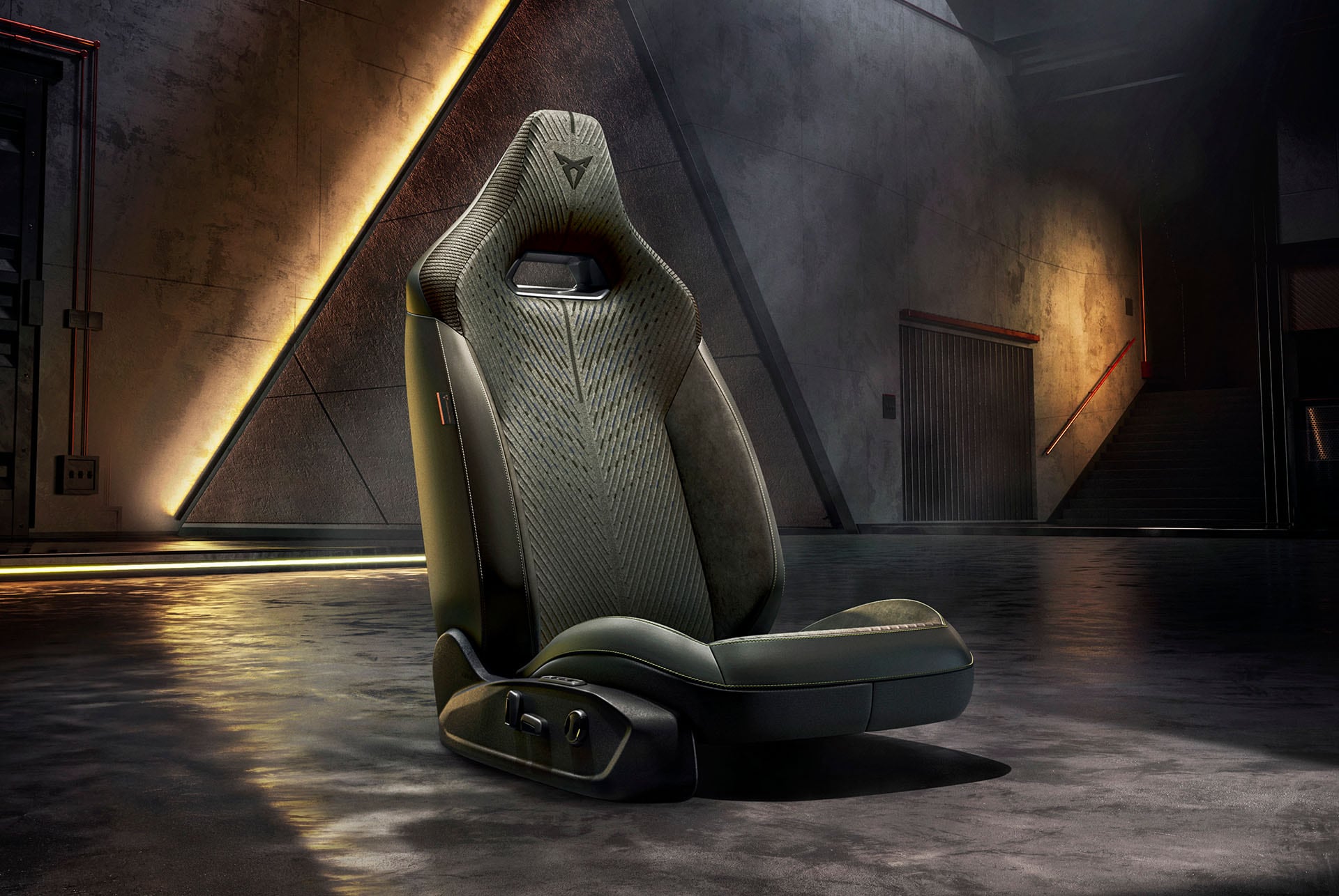 Vue intérieure mettant en valeur la sellerie Tribe et le détail du design des sièges.