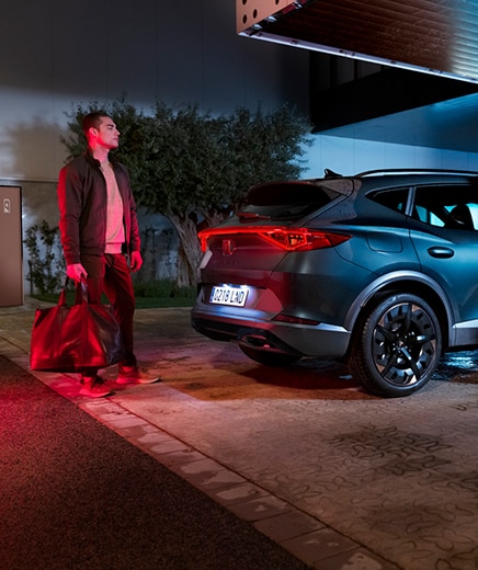 electric cupra vehicle being charged with cupra charger by elli